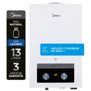 Calefón Midea 13 Litros Tiro Natural Gas Licuado, Entrega E Instalación En La Misma Visita