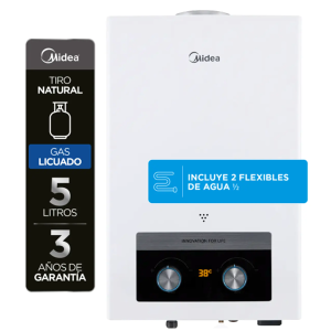Calefón Midea 5 Litros Tiro Natural Gas Licuado, Entrega E Instalación En La Misma Visita