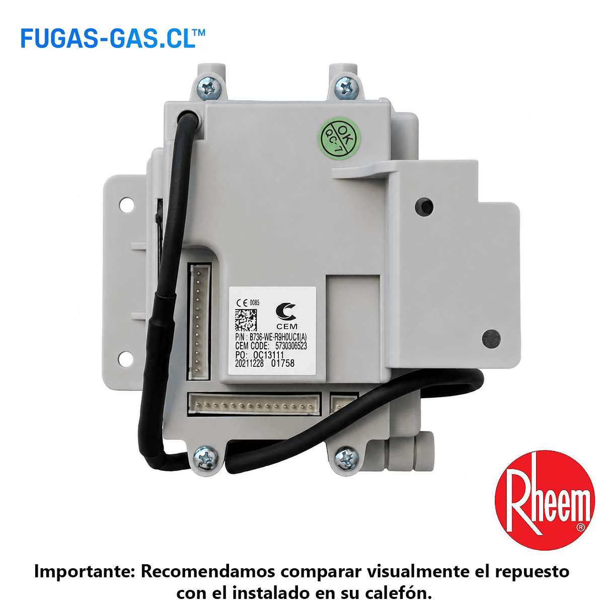 Computador Módulo control Rheem Tiro Natural - Imagen 3